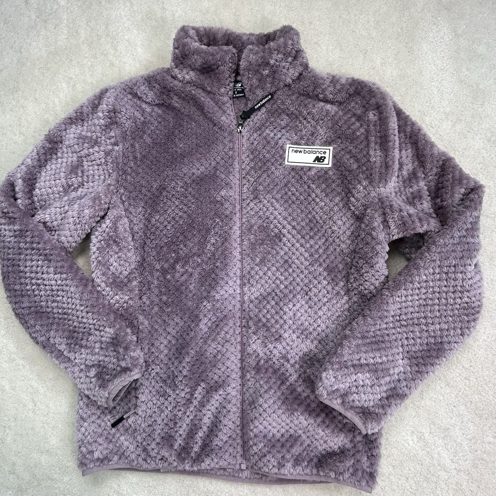 New Balance Women's Small Full Zip Purple "Pile Faux Fur" Jacket